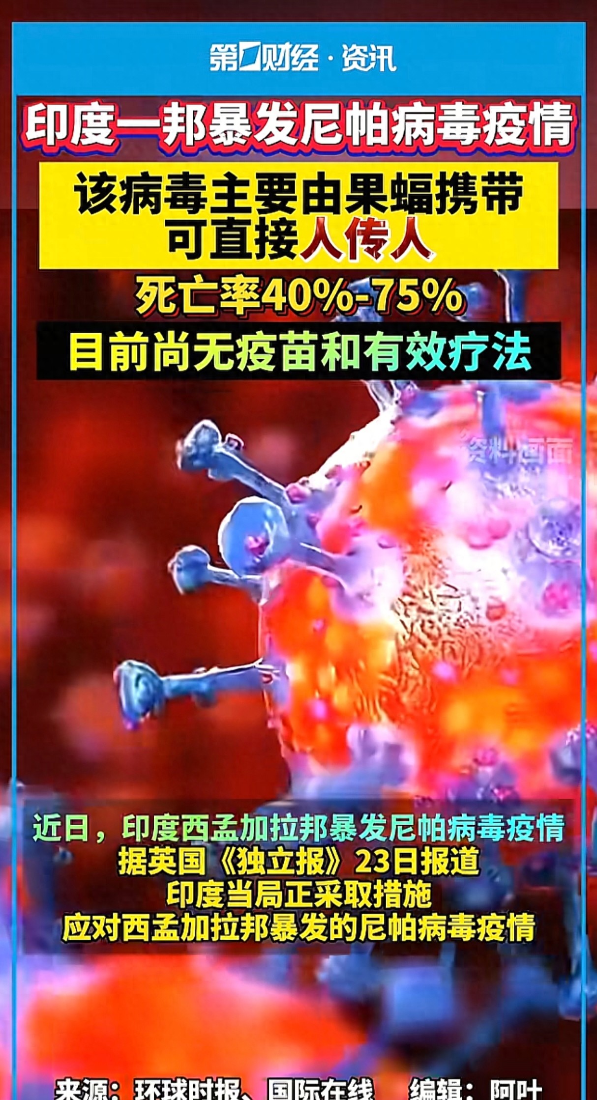 2026 年 1 月印度西孟加拉邦尼帕病毒疫情，致死率高传播快